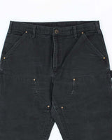 Vintage Carhartt Heavyweight Double Knee Black Carpenter Trousers - W34 L30
