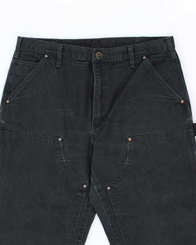 Vintage Carhartt Heavyweight Double Knee Black Carpenter Trousers - W34 L30
