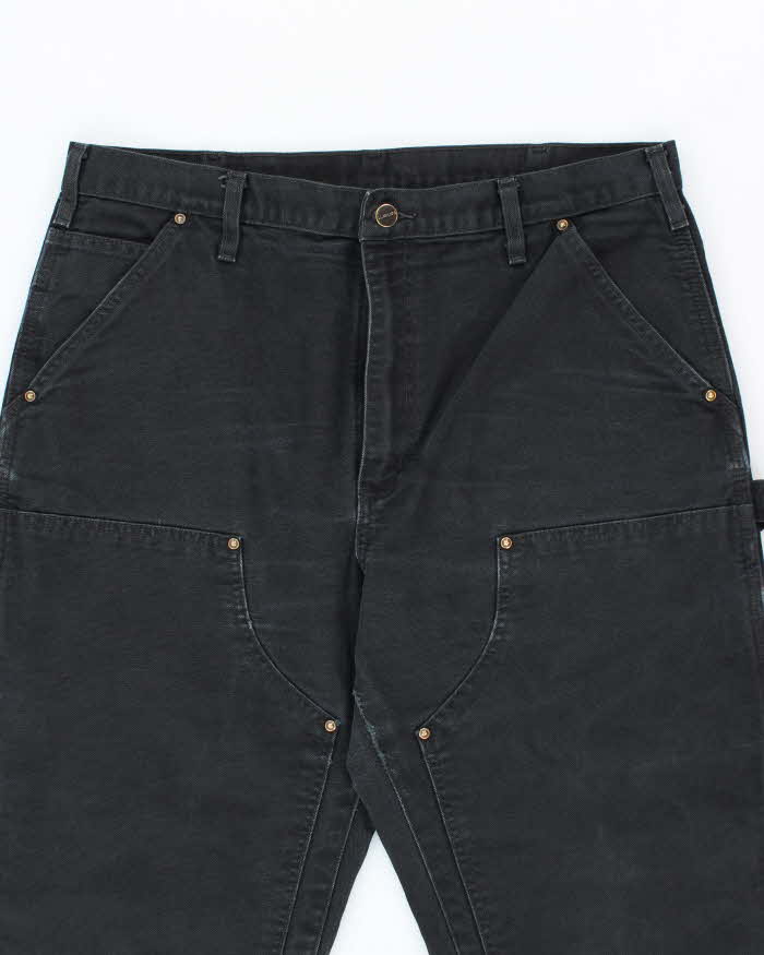 Vintage Carhartt Heavyweight Double Knee Black Carpenter Trousers - W34 L30