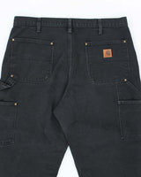 Vintage Carhartt Heavyweight Double Knee Black Carpenter Trousers - W34 L30