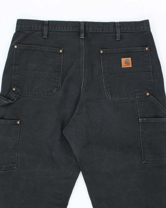 Vintage Carhartt Heavyweight Double Knee Black Carpenter Trousers - W34 L30