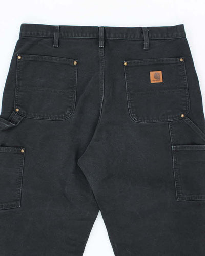 Vintage Carhartt Heavyweight Double Knee Black Carpenter Trousers - W34 L30