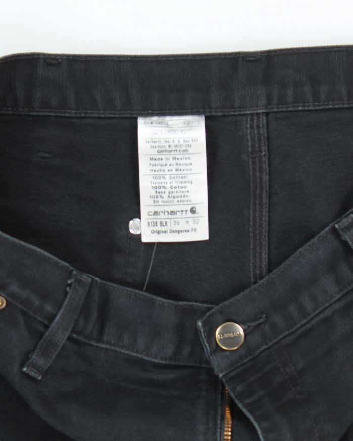Vintage Carhartt Heavyweight Double Knee Black Carpenter Trousers - W34 L30