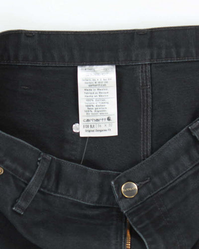 Vintage Carhartt Heavyweight Double Knee Black Carpenter Trousers - W34 L30
