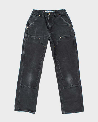 Vintage Carhartt Heavyweight Double Knee Black Carpenter Trousers - W26 L30