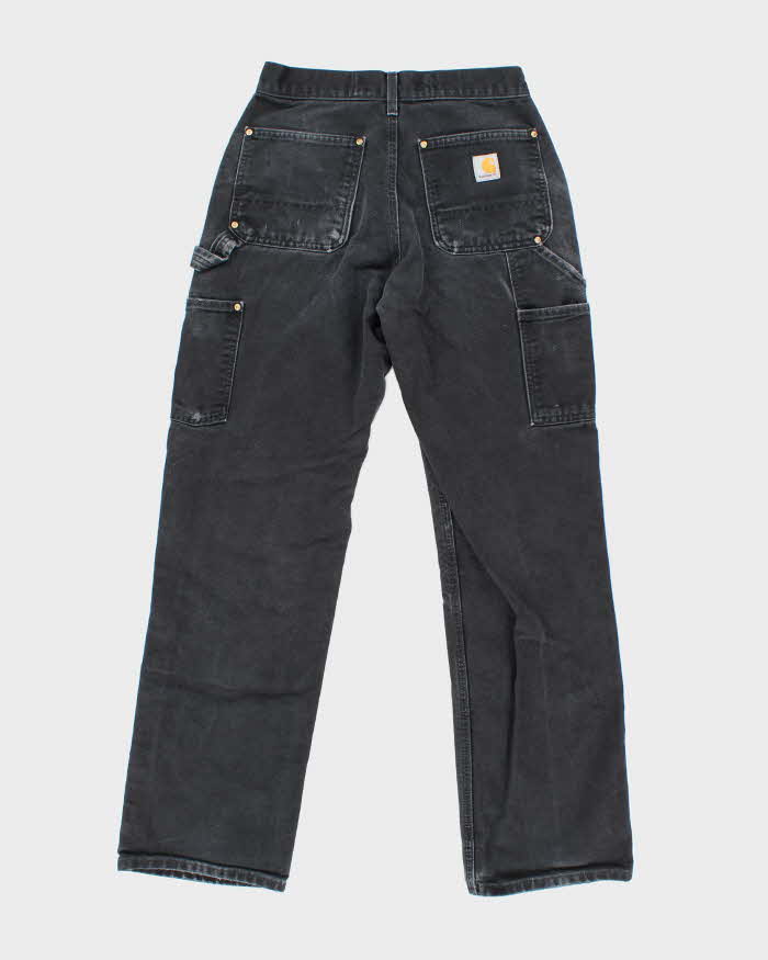 Vintage Carhartt Heavyweight Double Knee Black Carpenter Trousers - W26 L30