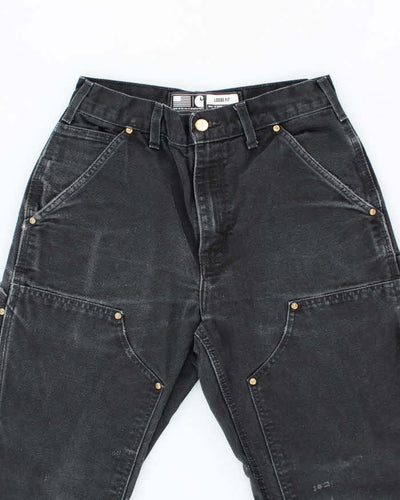 Vintage Carhartt Heavyweight Double Knee Black Carpenter Trousers - W26 L30