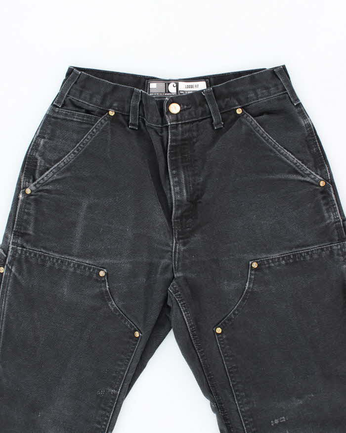 Vintage Carhartt Heavyweight Double Knee Black Carpenter Trousers - W26 L30