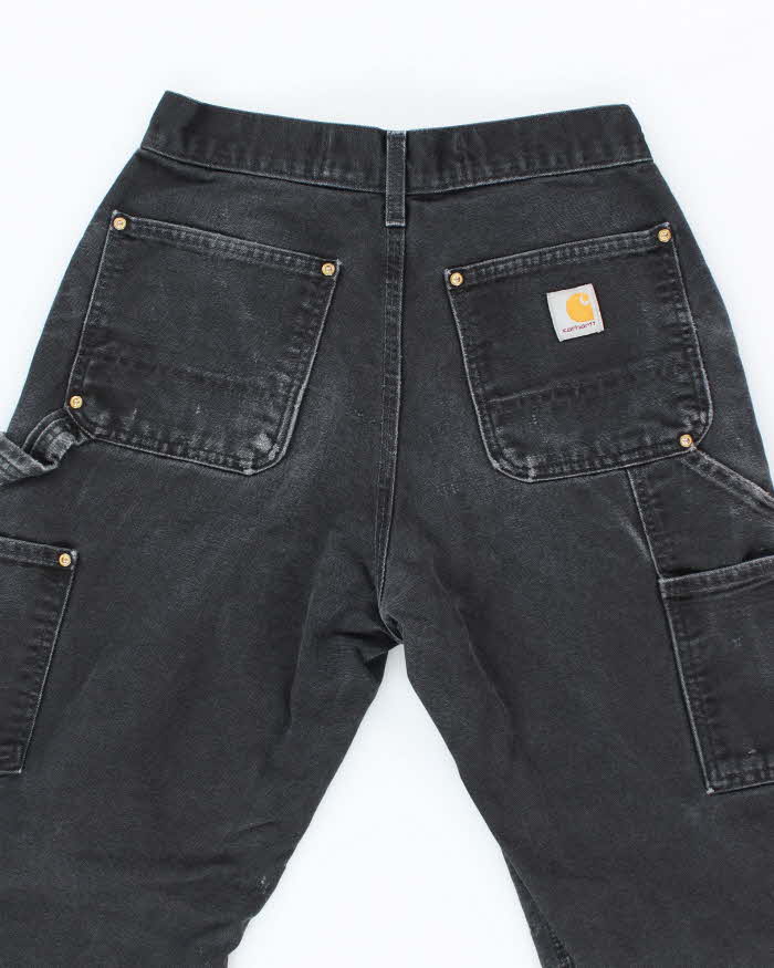 Vintage Carhartt Heavyweight Double Knee Black Carpenter Trousers - W26 L30
