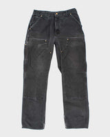Vintage Carhartt Heavyweight Double Knee Black Carpenter Trousers - W32 L31
