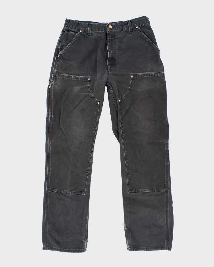 Vintage Carhartt Heavyweight Double Knee Black Carpenter Trousers - W32 L31
