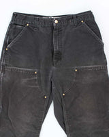 Vintage Carhartt Heavyweight Double Knee Black Carpenter Trousers - W32 L31