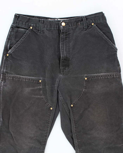 Vintage Carhartt Heavyweight Double Knee Black Carpenter Trousers - W32 L31