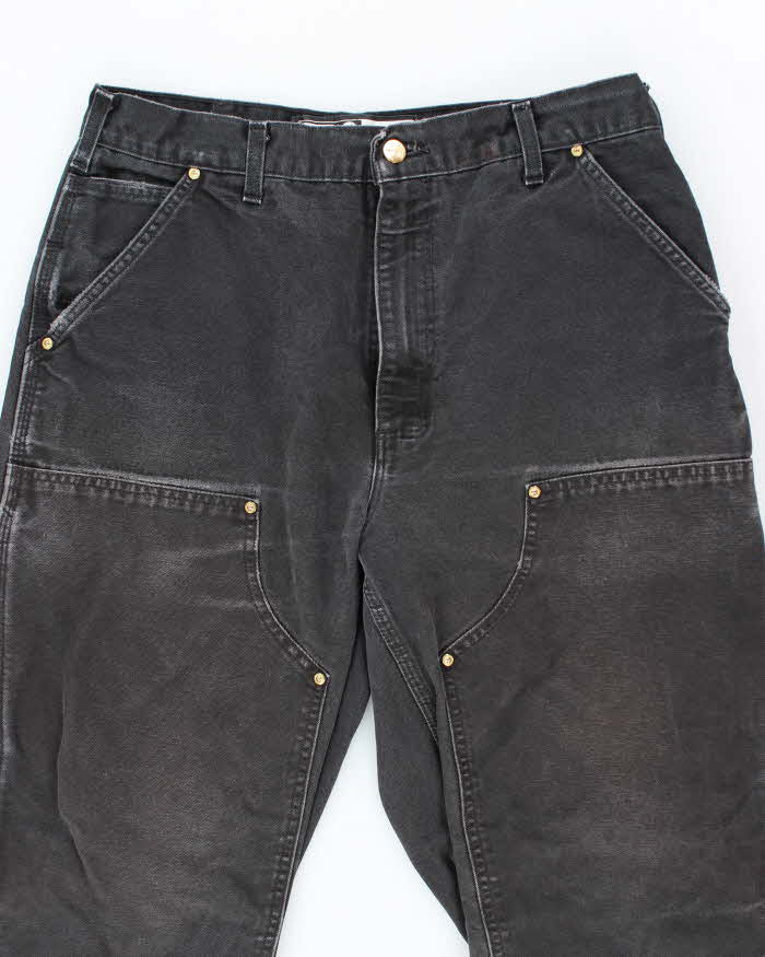 Vintage Carhartt Heavyweight Double Knee Black Carpenter Trousers - W32 L31