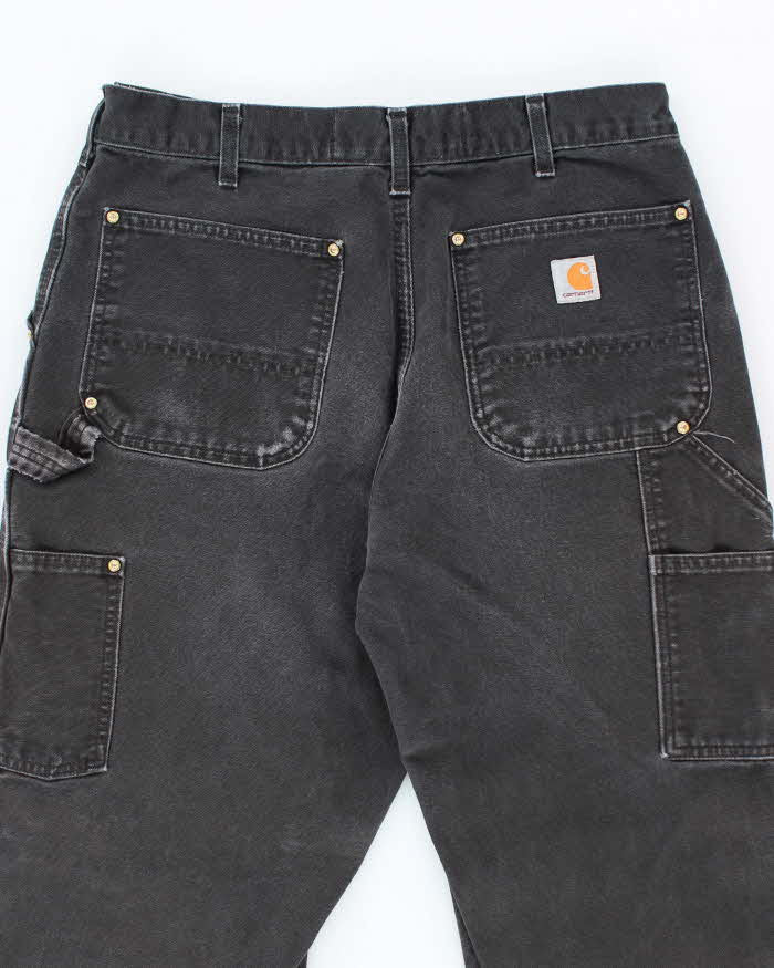Vintage Carhartt Heavyweight Double Knee Black Carpenter Trousers - W32 L31