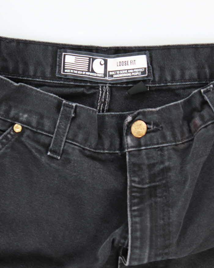 Vintage Carhartt Heavyweight Double Knee Black Carpenter Trousers - W32 L31