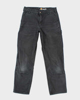 Vintage Carhartt Heavyweight Double Knee Faded Black Carpenter Trousers - W32 L30