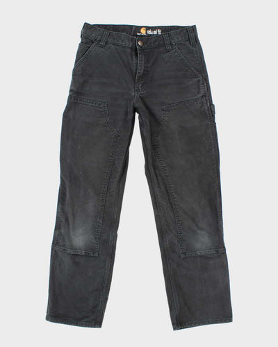 Vintage Carhartt Heavyweight Double Knee Faded Black Carpenter Trousers - W32 L30
