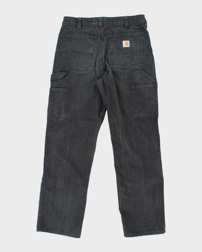 Vintage Carhartt Heavyweight Double Knee Faded Black Carpenter Trousers - W32 L30