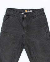 Vintage Carhartt Heavyweight Double Knee Faded Black Carpenter Trousers - W32 L30