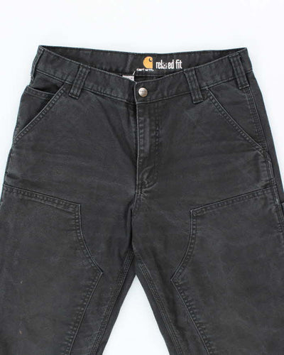 Vintage Carhartt Heavyweight Double Knee Faded Black Carpenter Trousers - W32 L30