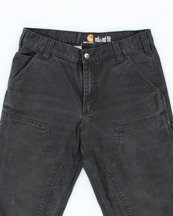 Vintage Carhartt Heavyweight Double Knee Faded Black Carpenter Trousers - W32 L30