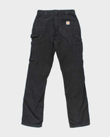 Vintage Carhartt Heavyweight Single Knee Faded Black Carpenter Trousers - W30 L34