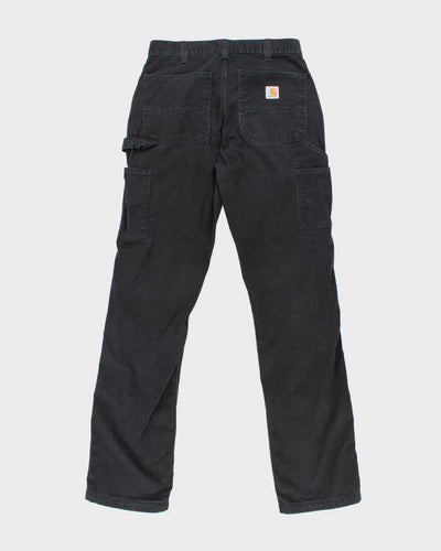 Vintage Carhartt Heavyweight Single Knee Faded Black Carpenter Trousers - W30 L34