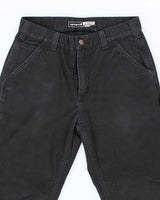 Vintage Carhartt Heavyweight Single Knee Faded Black Carpenter Trousers - W30 L34