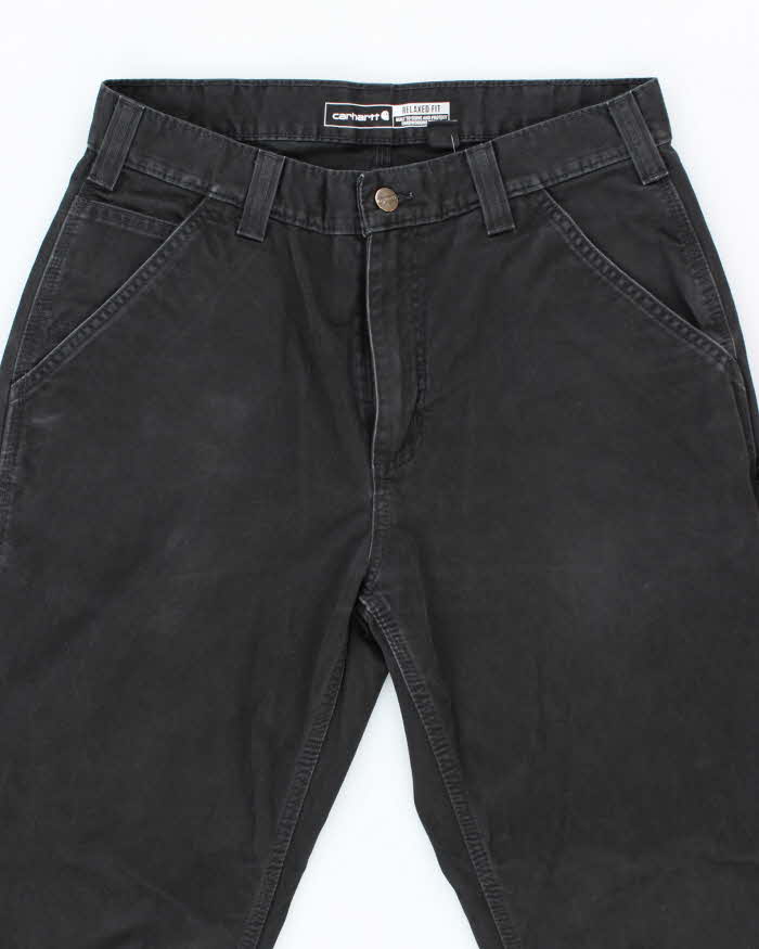 Vintage Carhartt Heavyweight Single Knee Faded Black Carpenter Trousers - W30 L34