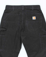 Vintage Carhartt Heavyweight Single Knee Faded Black Carpenter Trousers - W30 L34