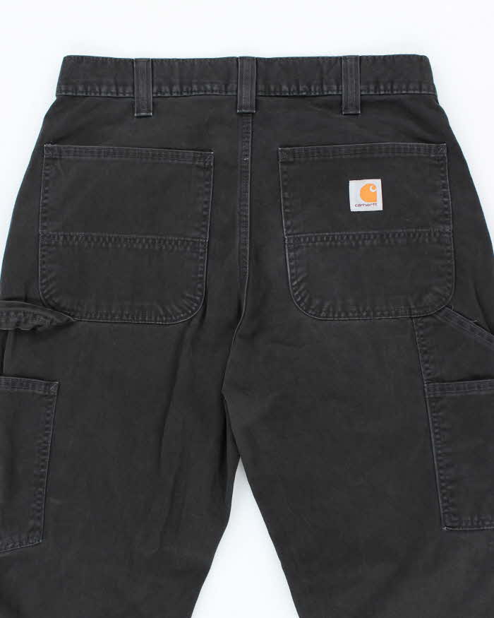 Vintage Carhartt Heavyweight Single Knee Faded Black Carpenter Trousers - W30 L34
