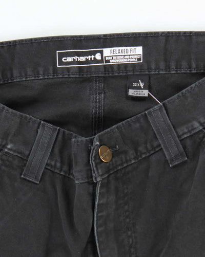 Vintage Carhartt Heavyweight Single Knee Faded Black Carpenter Trousers - W30 L34