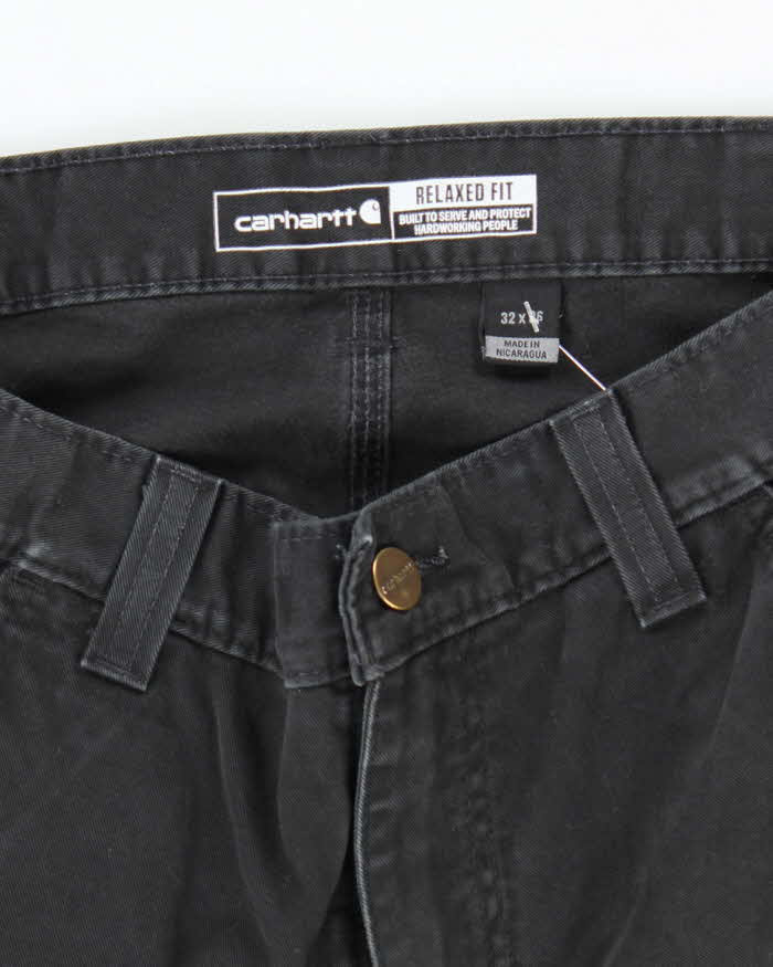 Vintage Carhartt Heavyweight Single Knee Faded Black Carpenter Trousers - W30 L34