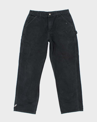 Vintage Carhartt Heavyweight Single Knee Faded Black Carpenter Trousers - W34 L30
