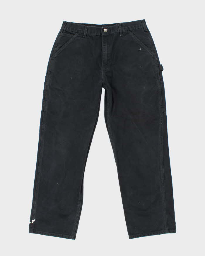 Vintage Carhartt Heavyweight Single Knee Faded Black Carpenter Trousers - W34 L30