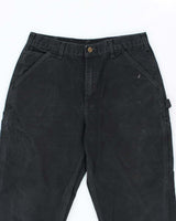 Vintage Carhartt Heavyweight Single Knee Faded Black Carpenter Trousers - W34 L30