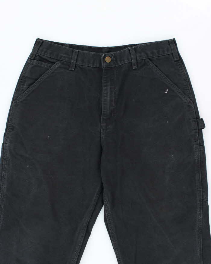 Vintage Carhartt Heavyweight Single Knee Faded Black Carpenter Trousers - W34 L30
