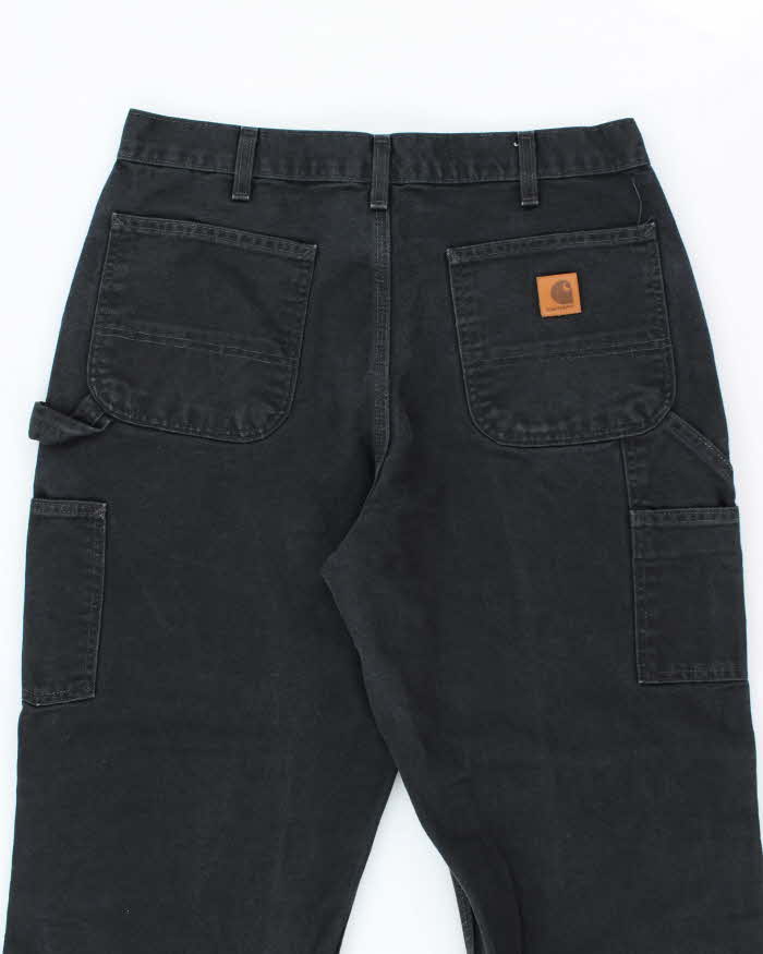Vintage Carhartt Heavyweight Single Knee Faded Black Carpenter Trousers - W34 L30
