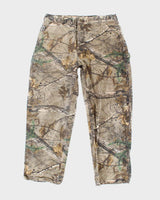 Vintage Carhartt Heavyweight Single Knee Camouflage Carpenter Trousers - W36 L29