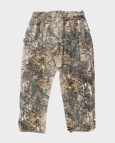 Vintage Carhartt Heavyweight Single Knee Camouflage Carpenter Trousers - W36 L29