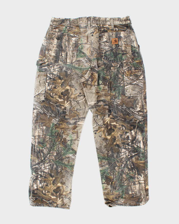 Vintage Carhartt Heavyweight Single Knee Camouflage Carpenter Trousers - W36 L29
