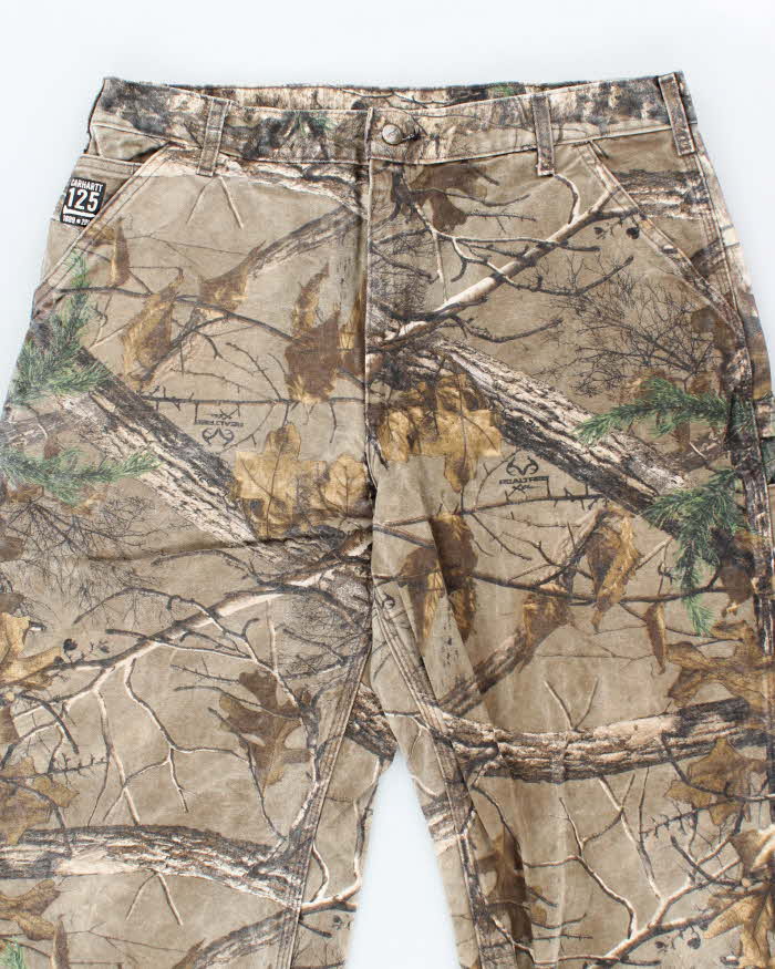Vintage Carhartt Heavyweight Single Knee Camouflage Carpenter Trousers - W36 L29