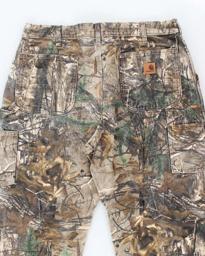 Vintage Carhartt Heavyweight Single Knee Camouflage Carpenter Trousers - W36 L29