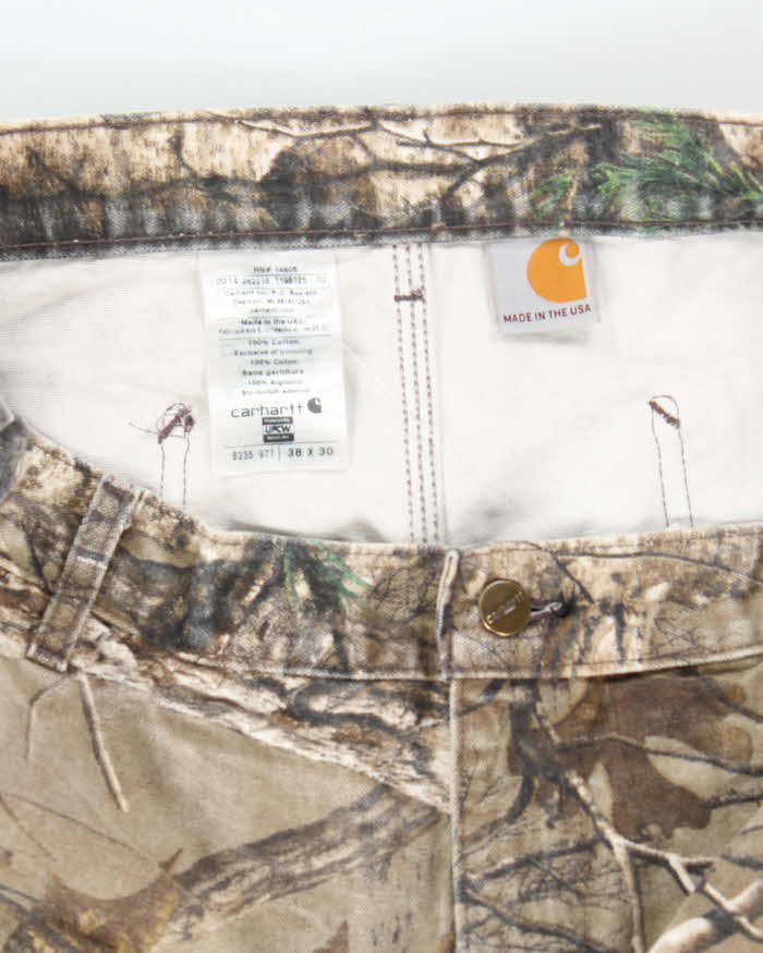 Vintage Carhartt Heavyweight Single Knee Camouflage Carpenter Trousers - W36 L29