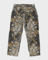 Vintage Carhartt Heavyweight Single Knee Camouflage Carpenter Trousers - W34 L31