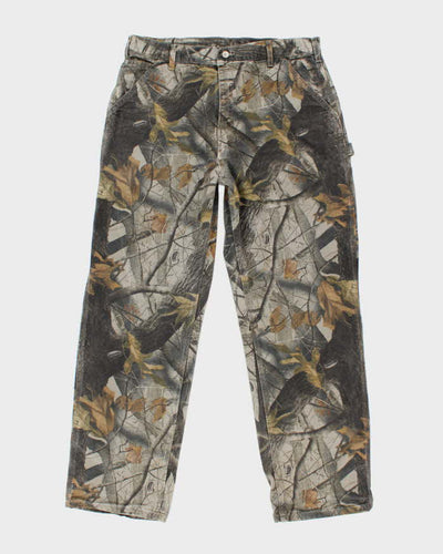 Vintage Carhartt Heavyweight Single Knee Camouflage Carpenter Trousers - W34 L31