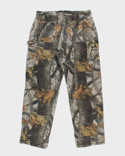 Vintage Carhartt Heavyweight Single Knee Camouflage Carpenter Trousers - W34 L31