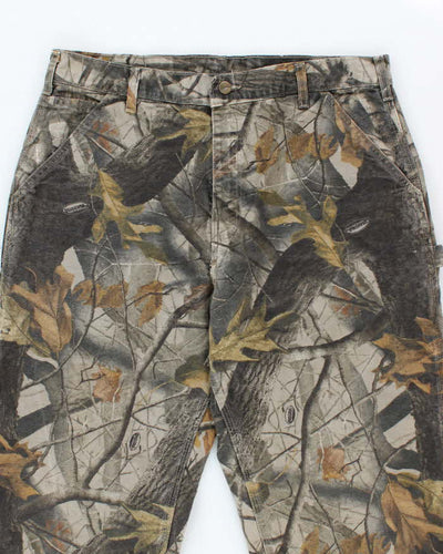 Vintage Carhartt Heavyweight Single Knee Camouflage Carpenter Trousers - W34 L31