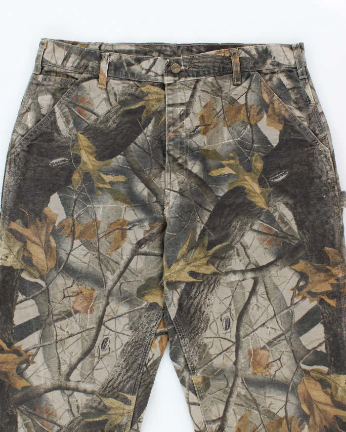 Vintage Carhartt Heavyweight Single Knee Camouflage Carpenter Trousers - W34 L31